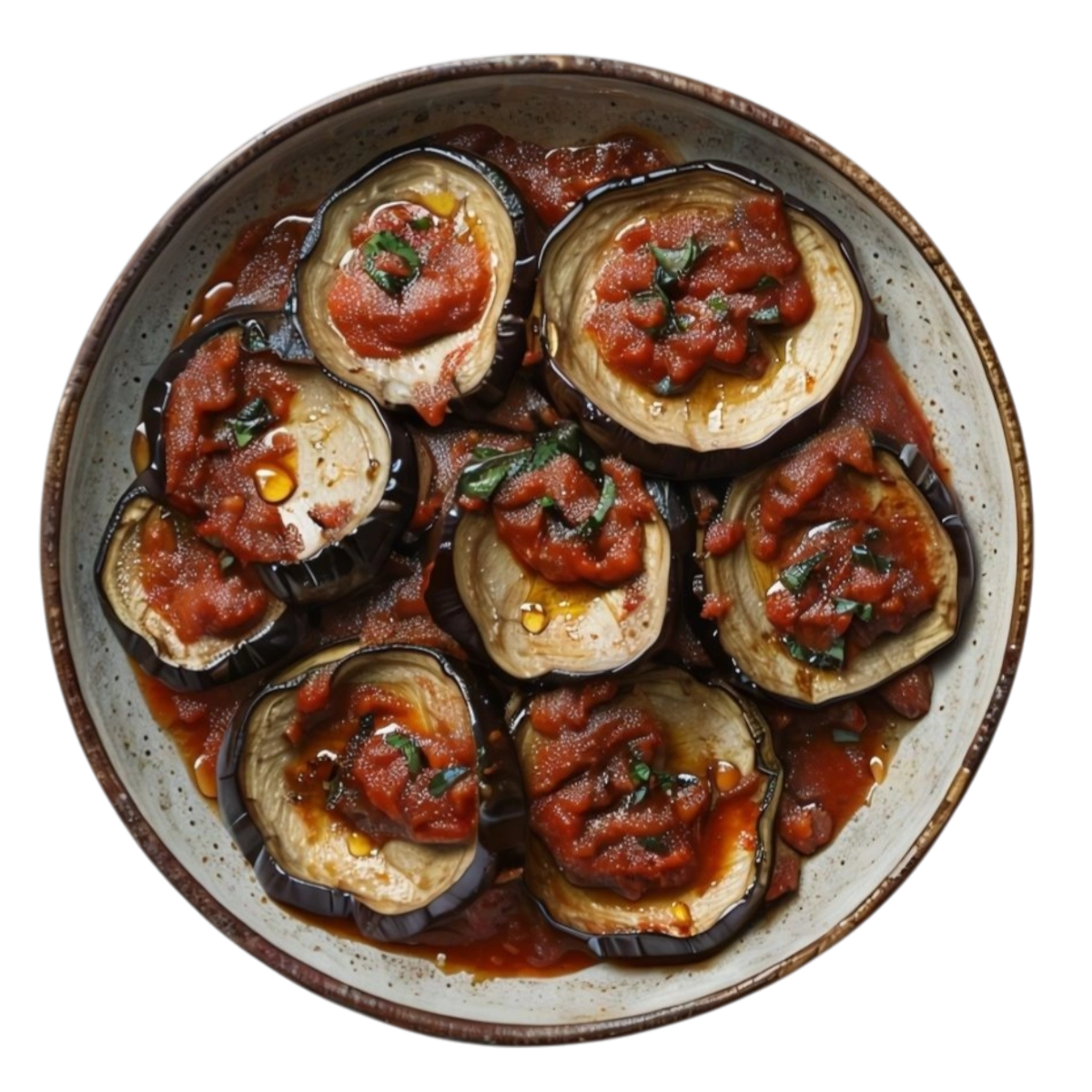 Berenjenas asadas con salsa de tomate en Kokcha Barcelona