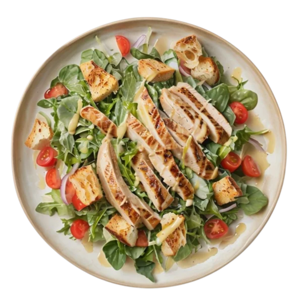 Ensalada César con pollo a la parrilla y parmesano en Kokcha Barcelona