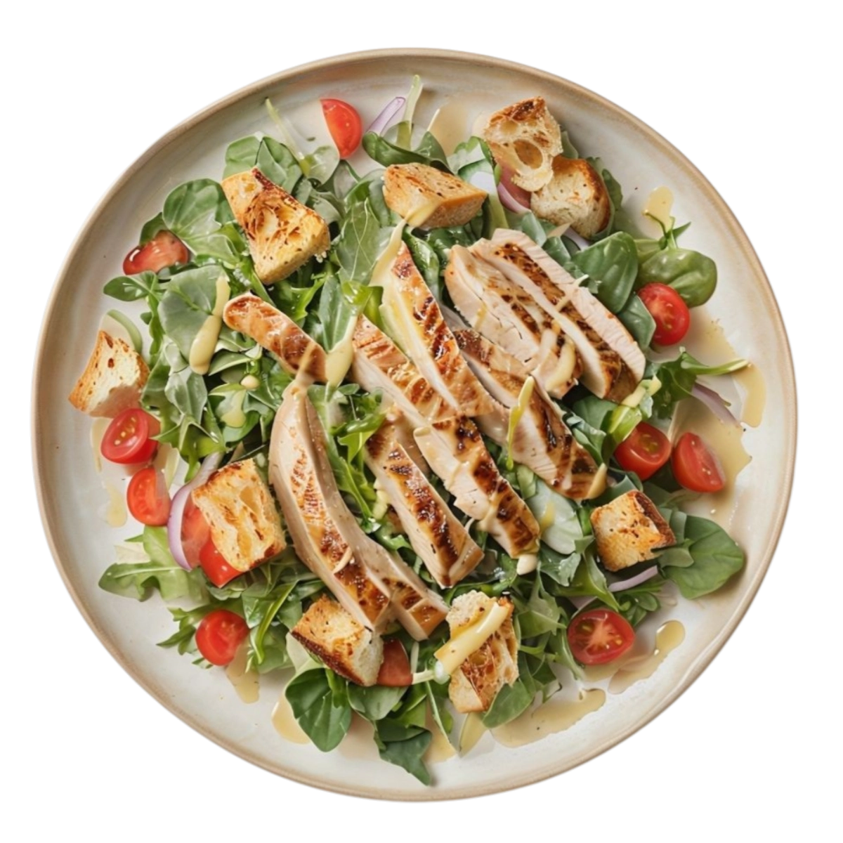 Ensalada César con pollo a la parrilla y parmesano en Kokcha Barcelona