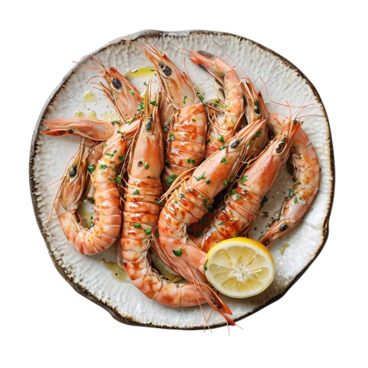 Gambas a la plancha con sal y limón en Kokcha restaurante Barcelona