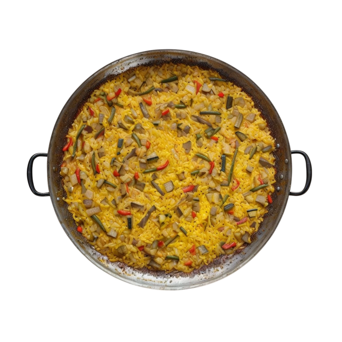 Paella de vegetales con alcachofas y champiñones en Kokcha Barcelona