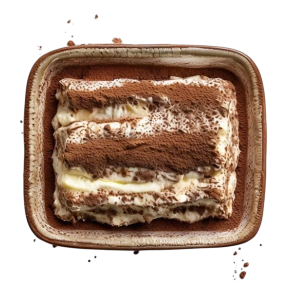 Tiramisú clásico de bizcocho, café y cacao en Kokcha restaurante Barcelona