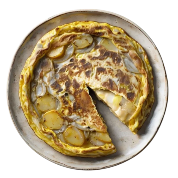Tortilla española de patata y cebolla en Kokcha junto a la Sagrada Familia