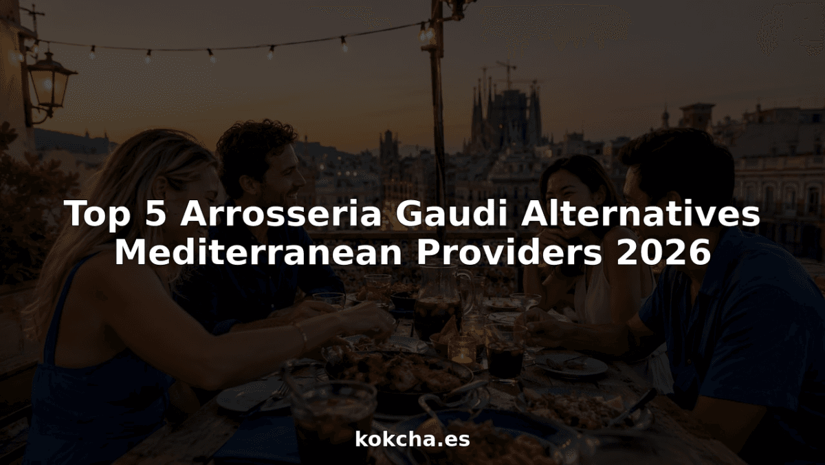 Group dining outdoors at Mediterranean restaurant near Sagrada Familia