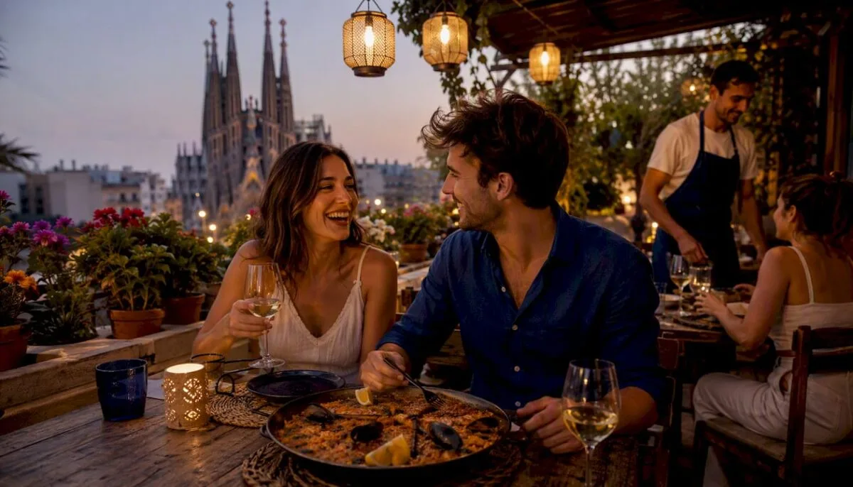 Paella restaurant exterior near La Sagrada Família