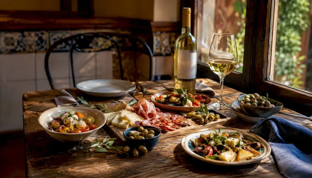 Reservation checklists and tapas on rustic table