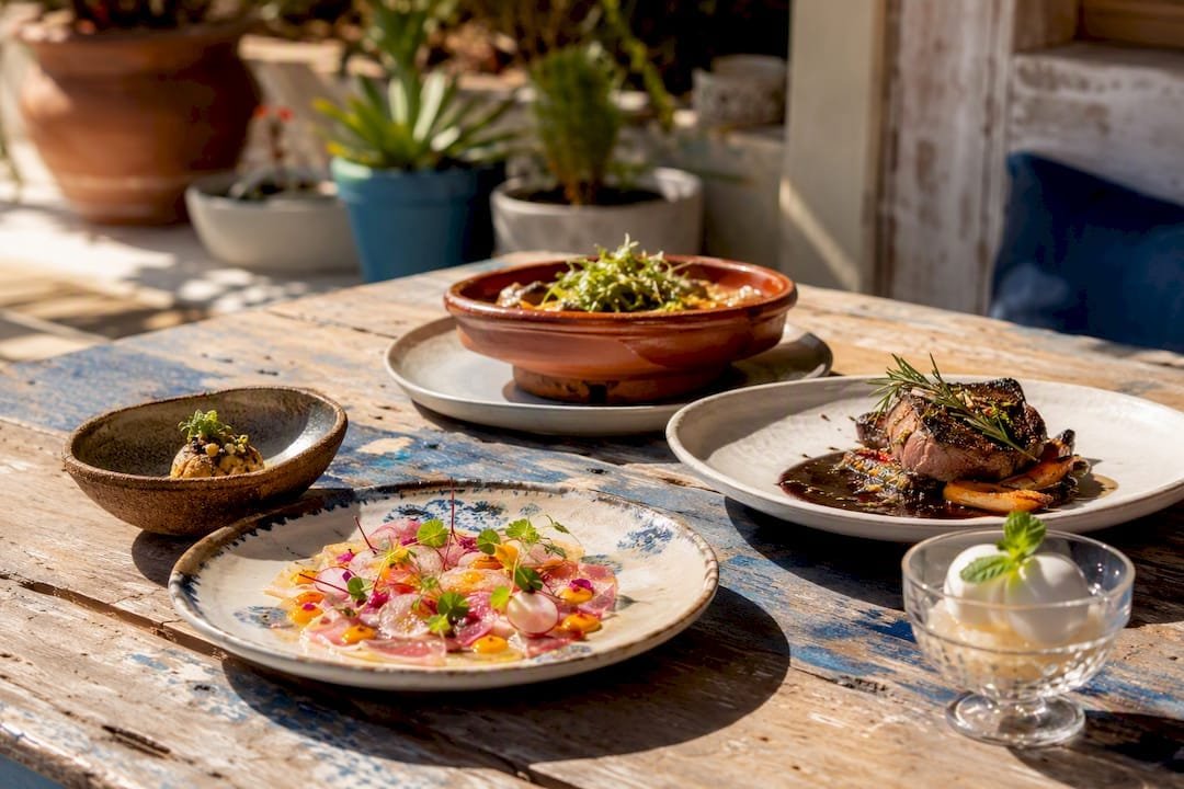 Mediterranean tasting menu course sequence
